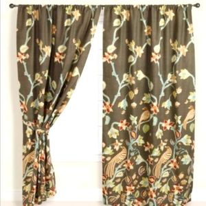 Cost Plus World Market Pakshi Bird 48×84 Curtains 2 Pannel